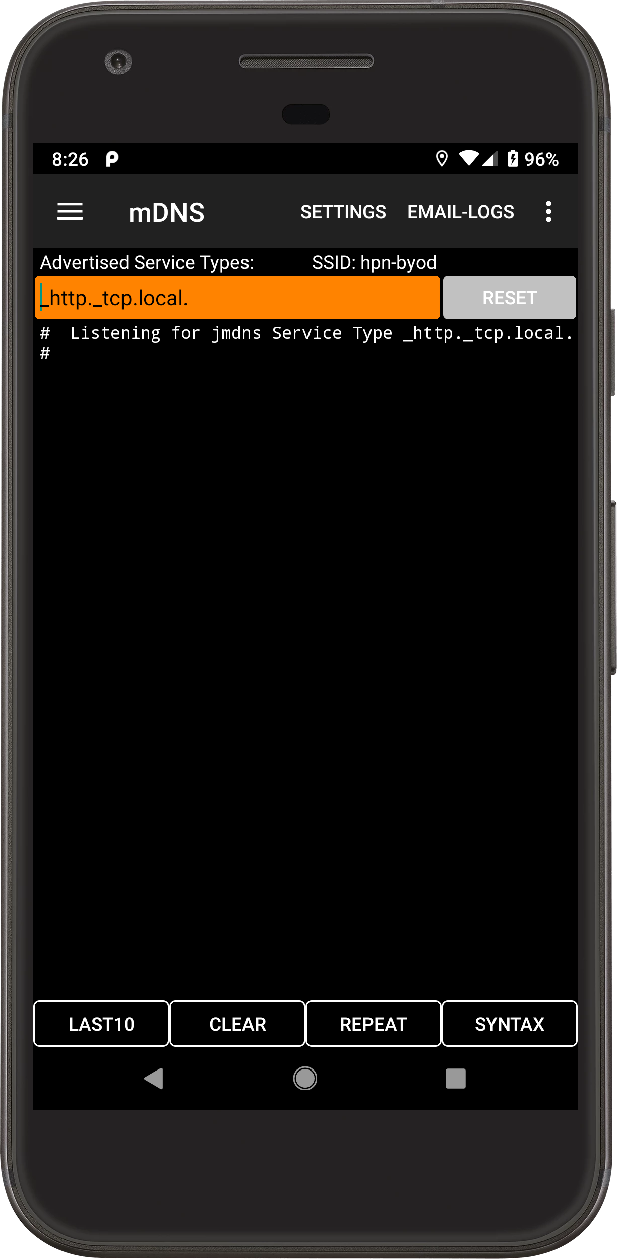 March 2023 mDNS screen in Aruba Utilities